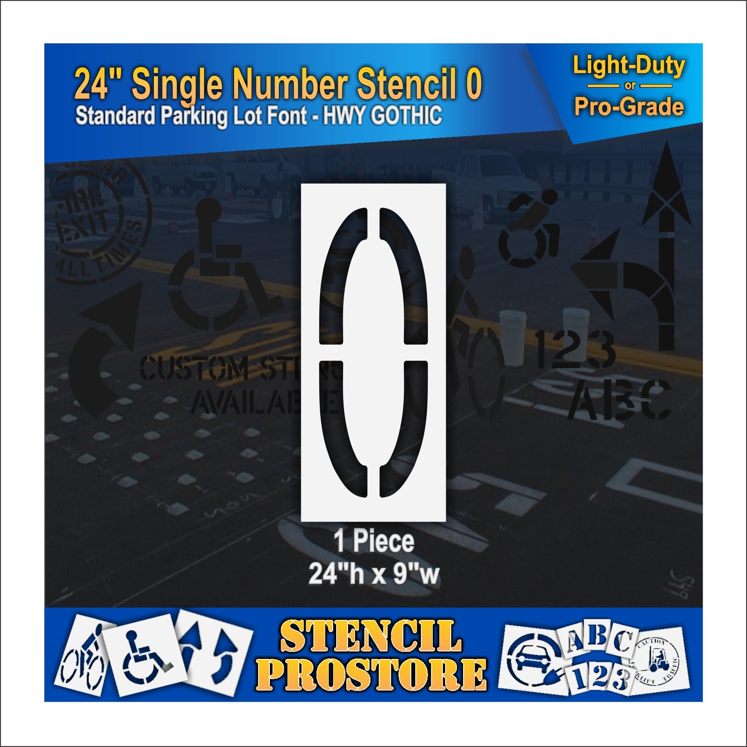 graphic image of 24" single number 0 stencil