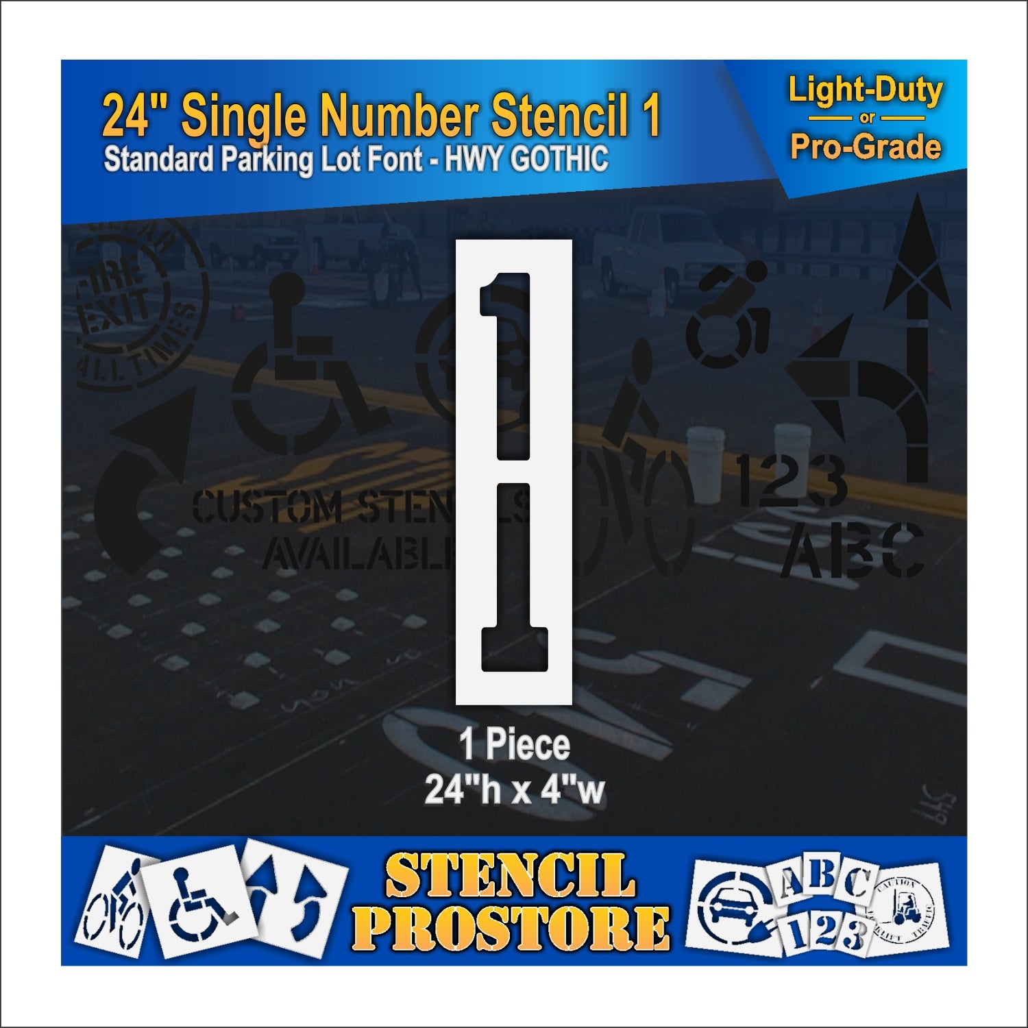 graphic image of 24" single number 1 stencil