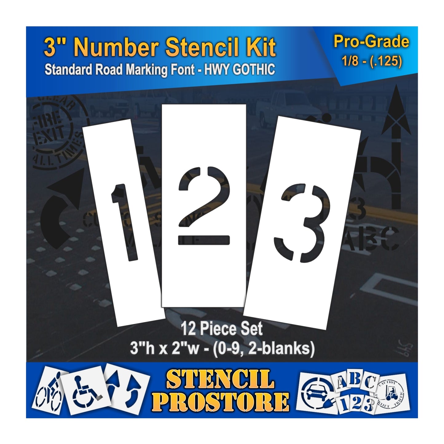 3" Number Kit Stencil
