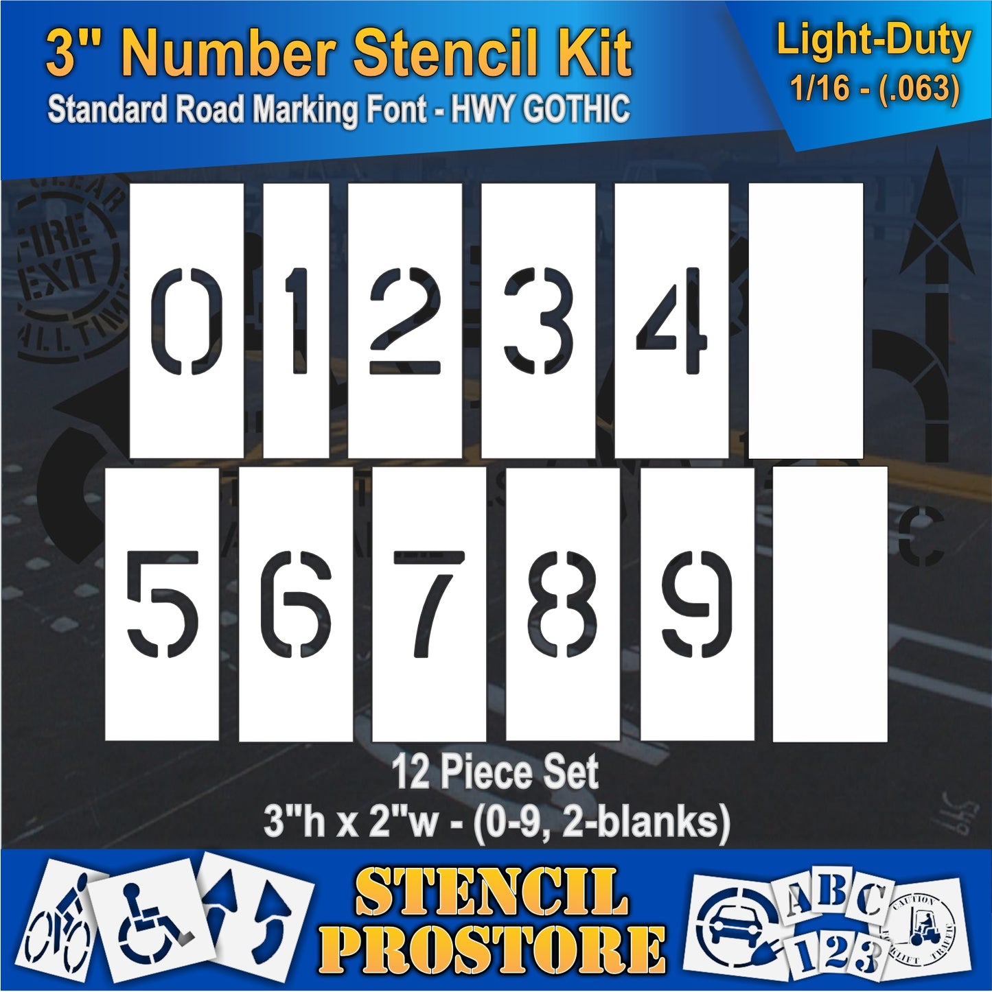 3" Number Kit Stencil