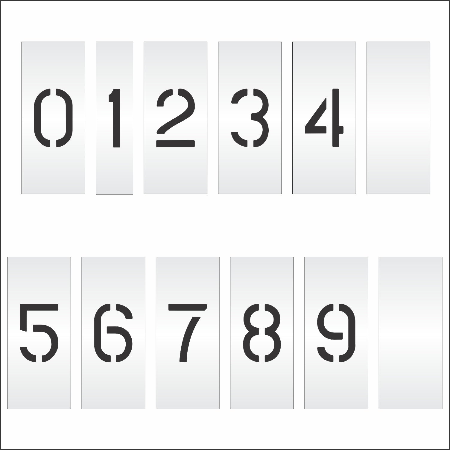 graphic image of 3" number kit full set 0-9 with 2 blanks