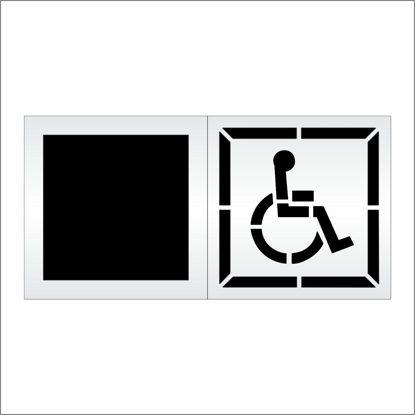 30 Inch 2pc Handicap with Border Pavement Stencil – ADA-Compliant Stencil for Parking Lots