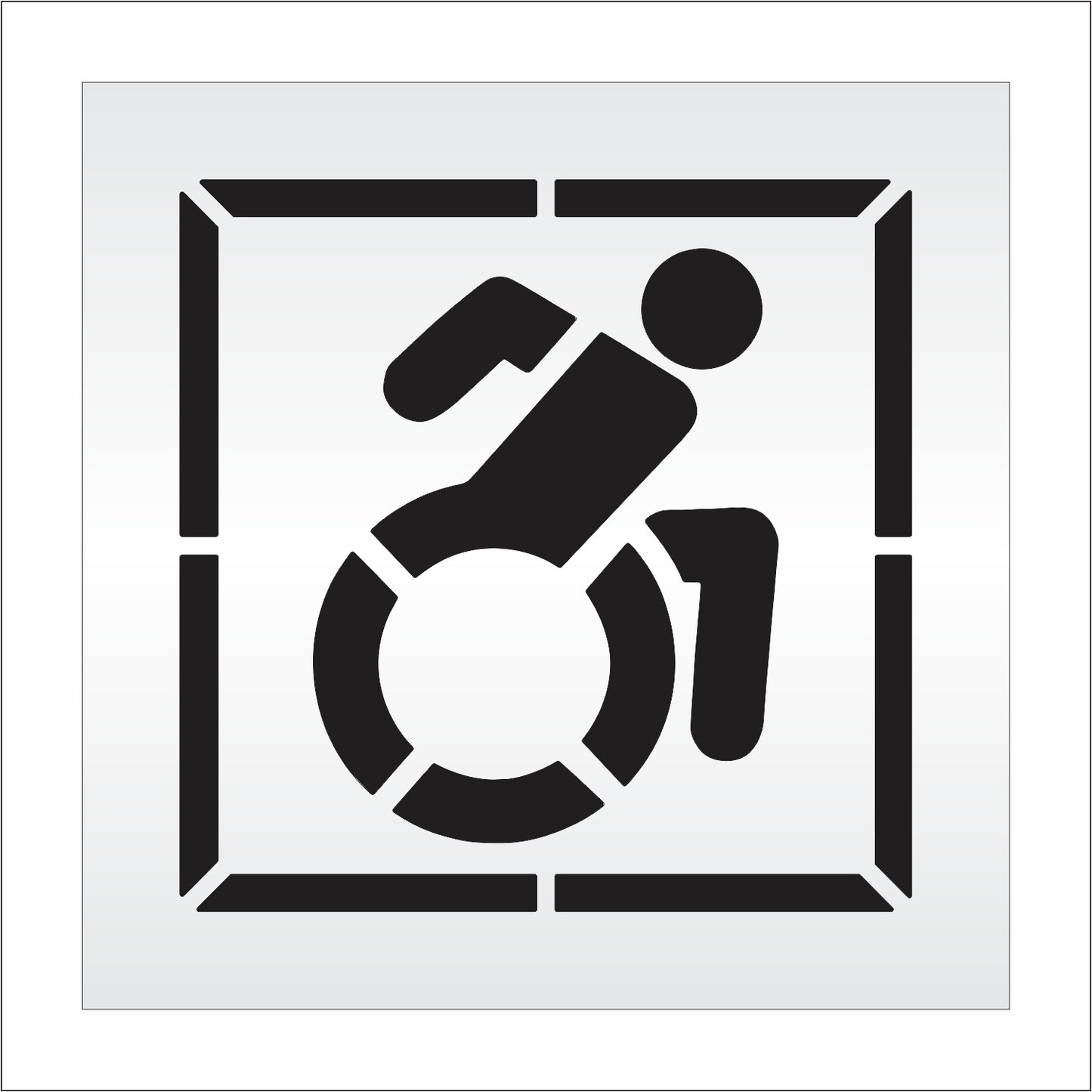 24 Inch NYSDOT Accessible Icon with Border Pavement Stencil – ADA-Compliant Stencil for Parking Lots