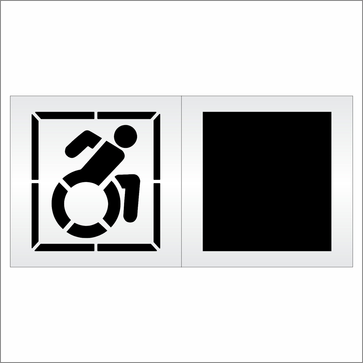 32 Inch 2pc NYSDOT Accessible Icon with Border and Background Pavement Stencil – ADA-Compliant Stencil for Parking Lots
