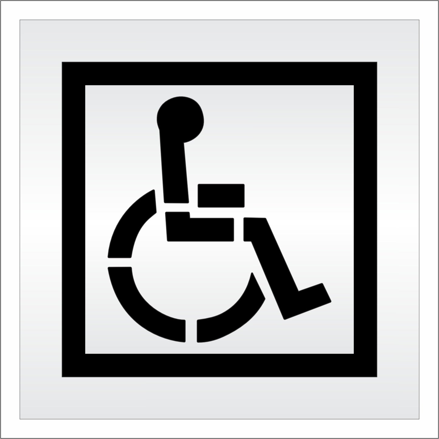 32 Inch 3pc Handicap with Solid Border and Background Pavement Stencil – ADA-Compliant Stencil for Parking Lots