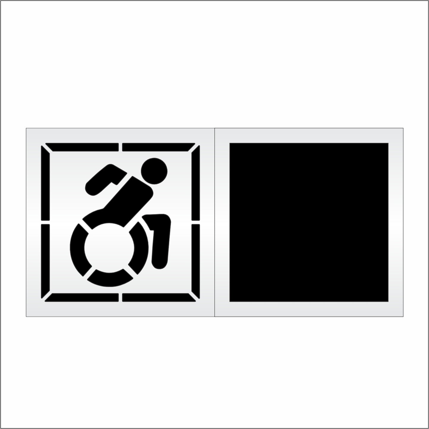 34 Inch 2pc NYSDOT Accessible Icon with Border and Background Pavement Stencil – ADA-Compliant Stencil for Parking Lots