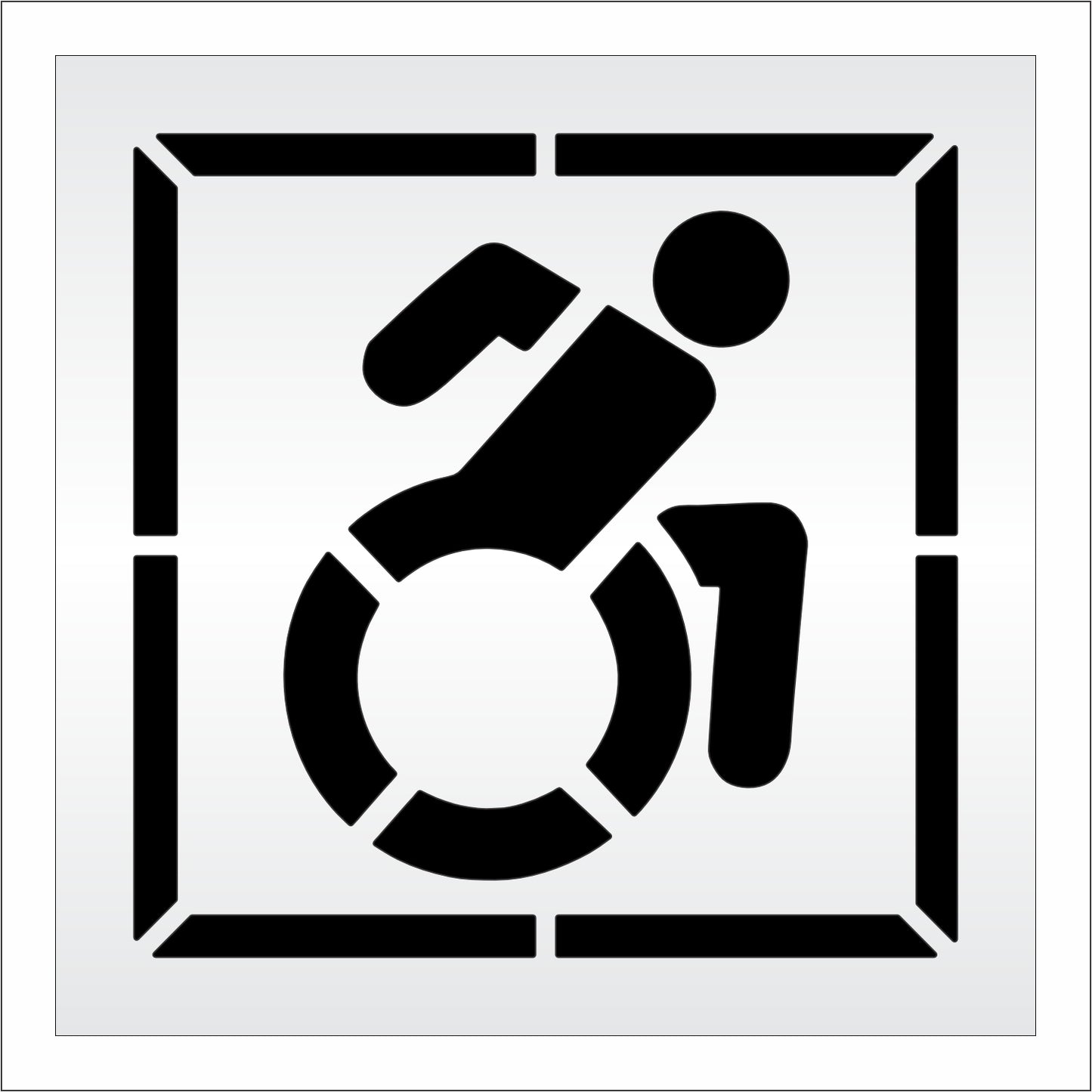 34 Inch NYSDOT Accessible Icon with Border Pavement Stencil – ADA-Compliant Stencil for Parking Lots
