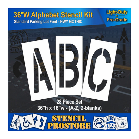 graphic image of 36" Wide letters ABC stencils