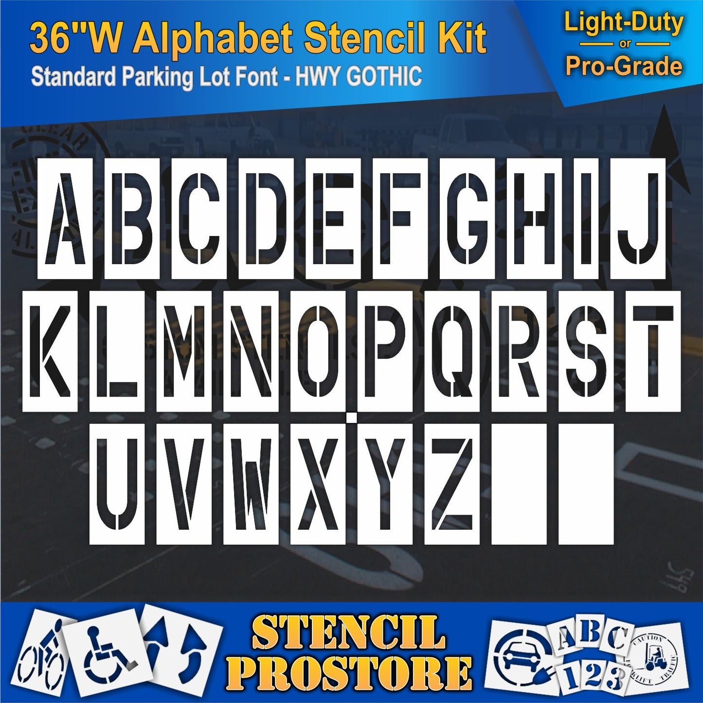 36" Wide Alphabet Kit Stencil