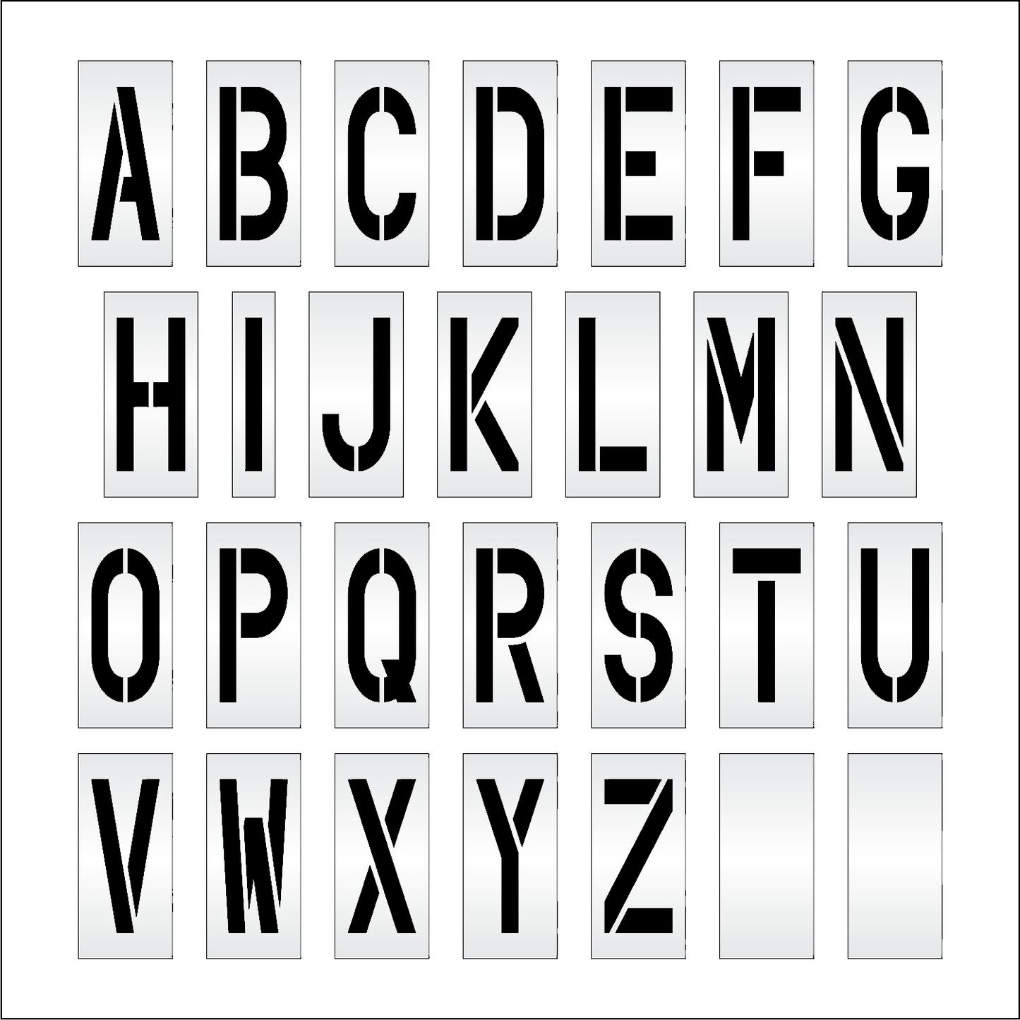 graphic image of alphabet kit full set A-Z with 2 blanks