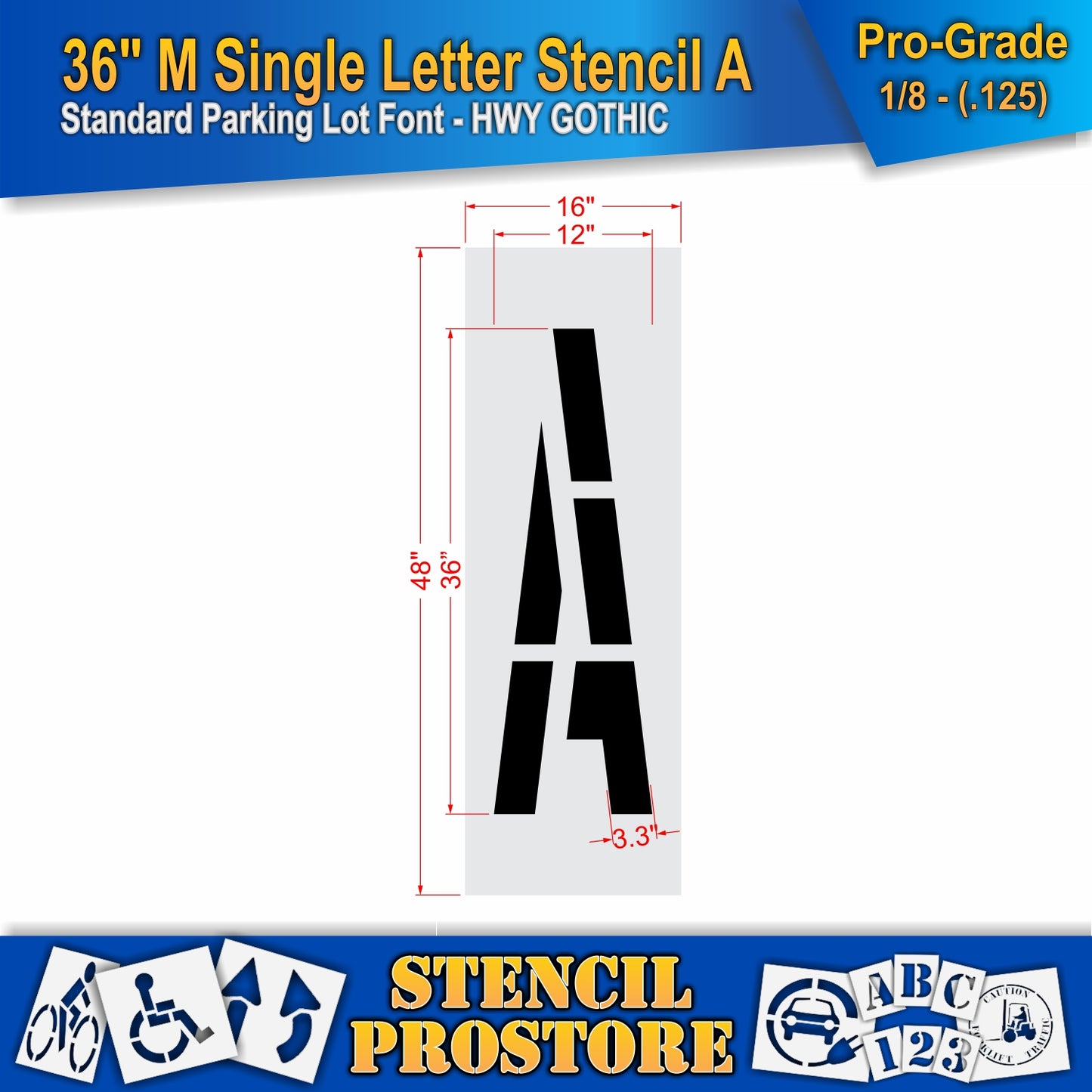 36" Medium Alphabet Kit Stencil
