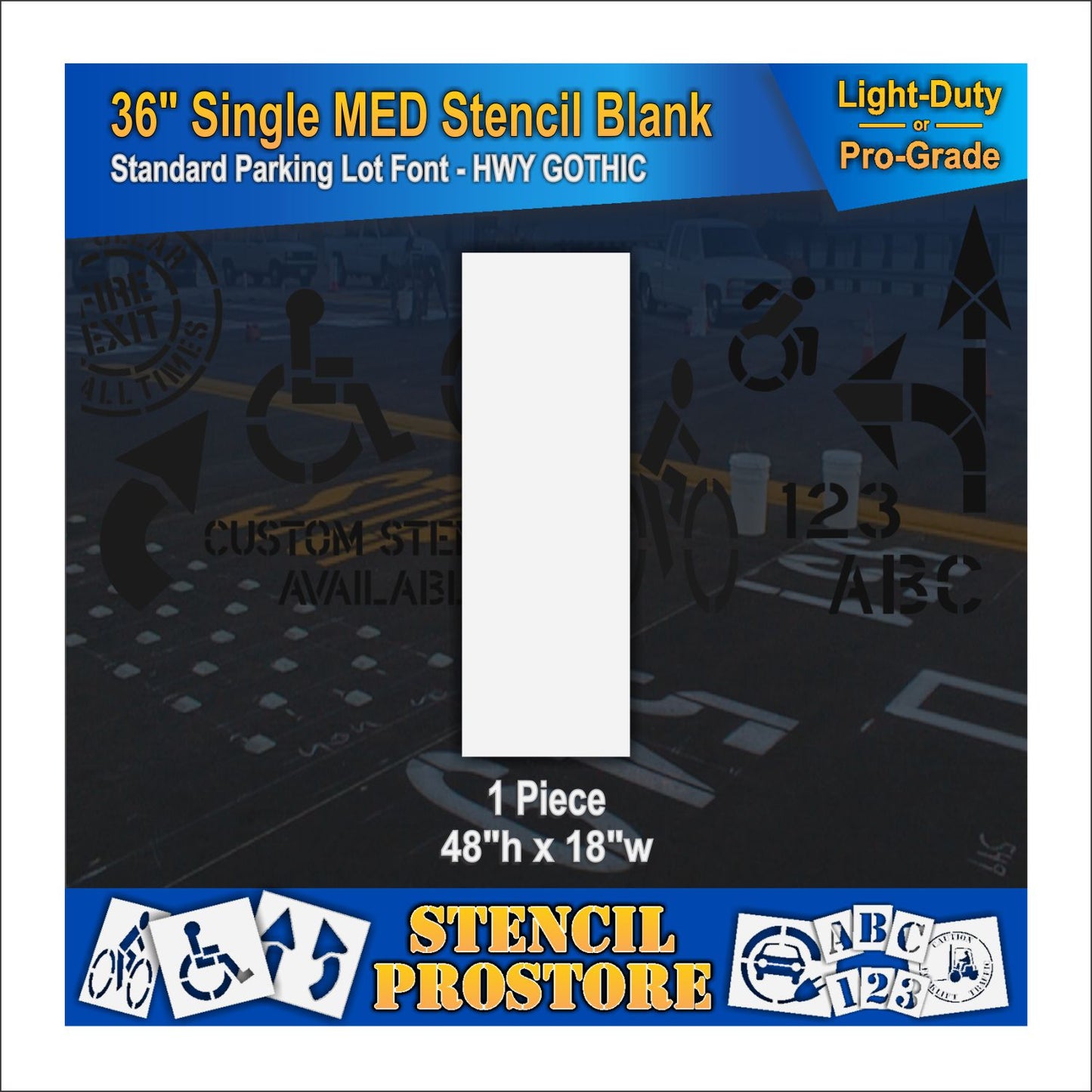 graphic image of 48" stencil blank