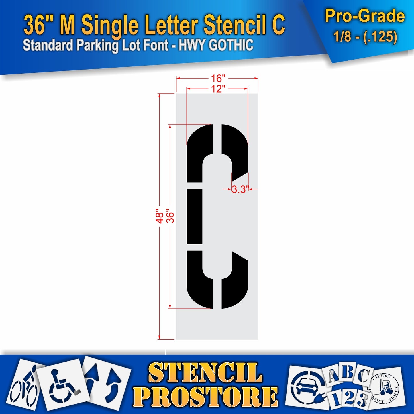 36" Medium Alphabet Kit Stencil