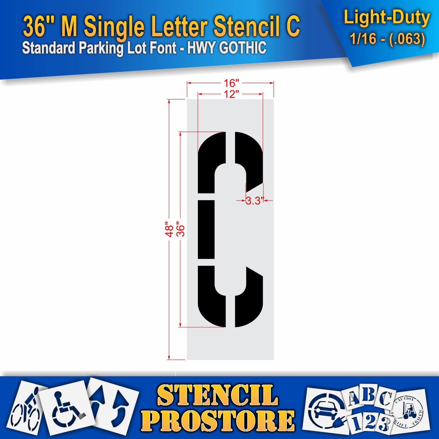 36" Medium Alphabet Kit Stencil
