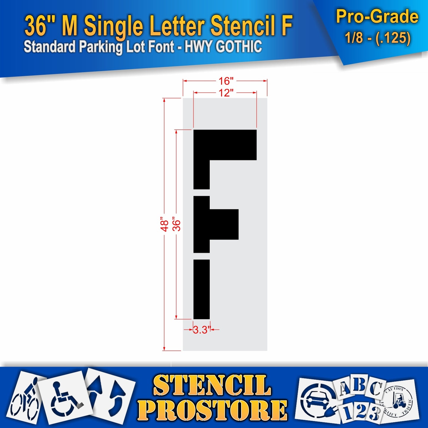 36" Medium Alphabet Kit Stencil