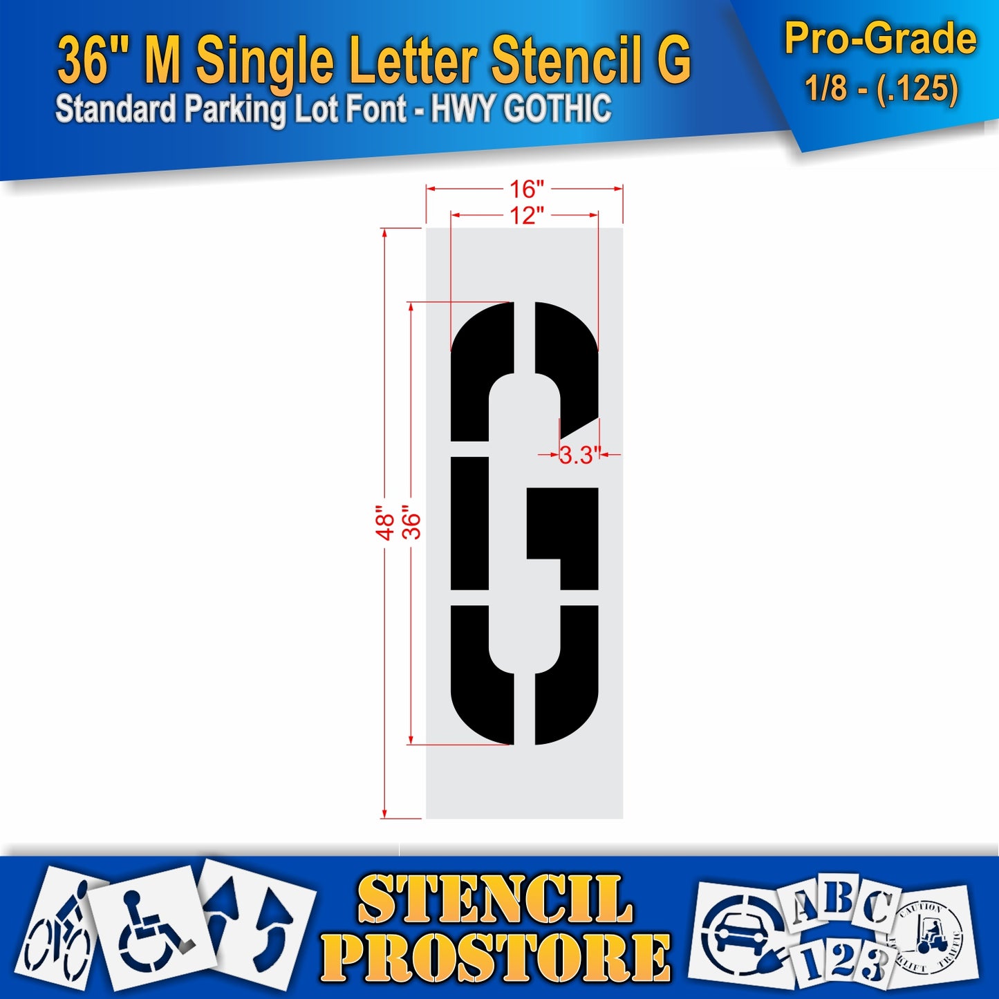 36" Medium Alphabet Kit Stencil