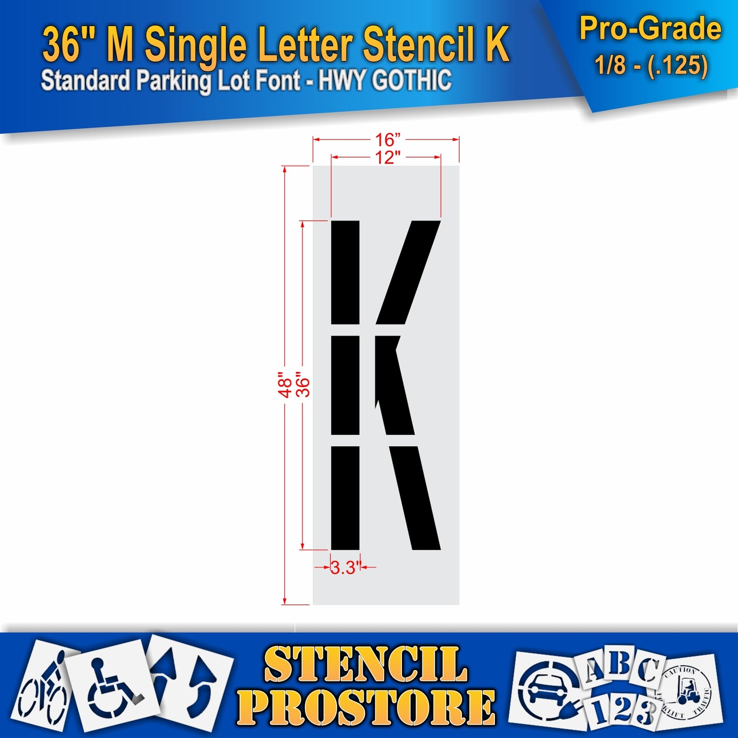36" Medium Alphabet Kit Stencil