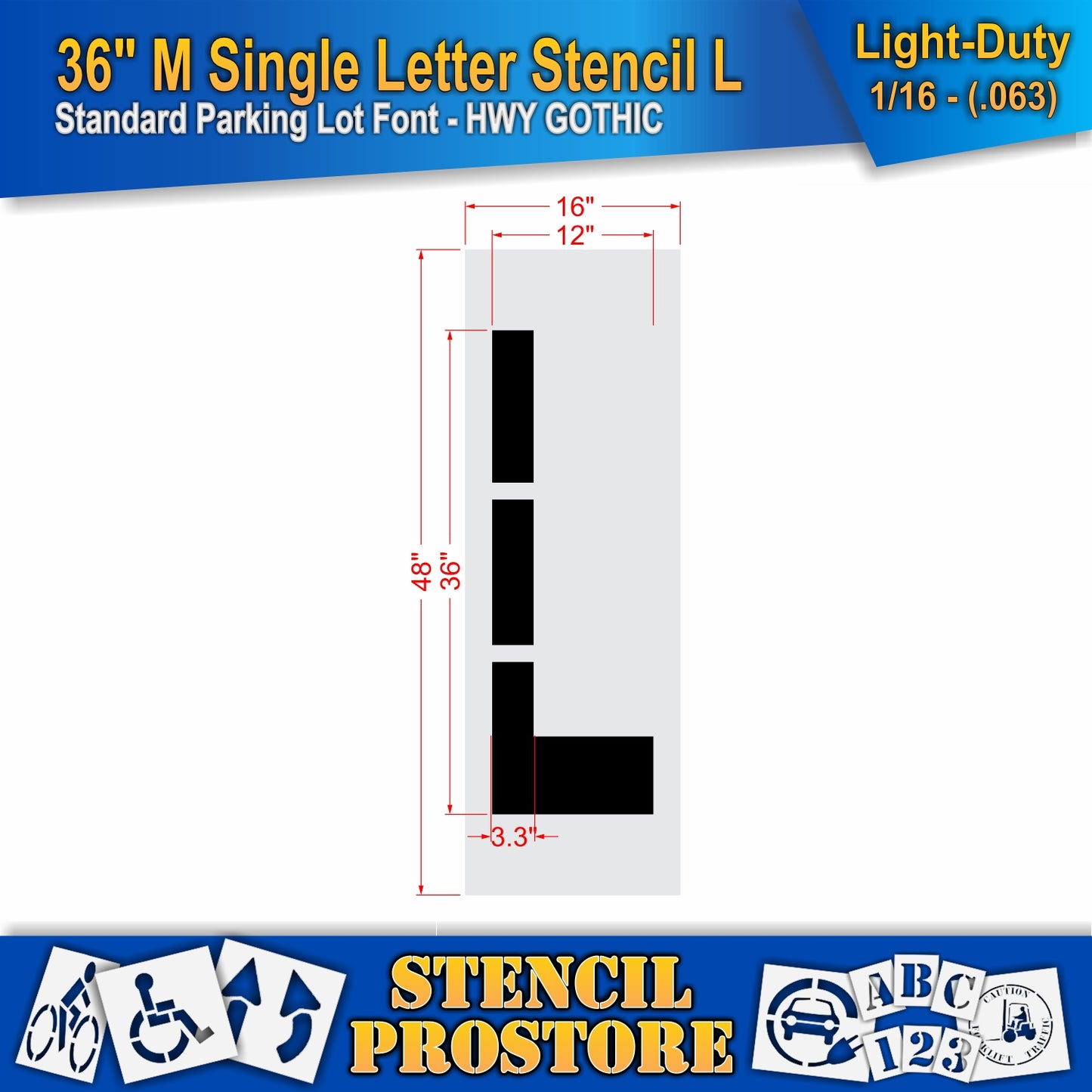 36" Medium Alphabet Kit Stencil
