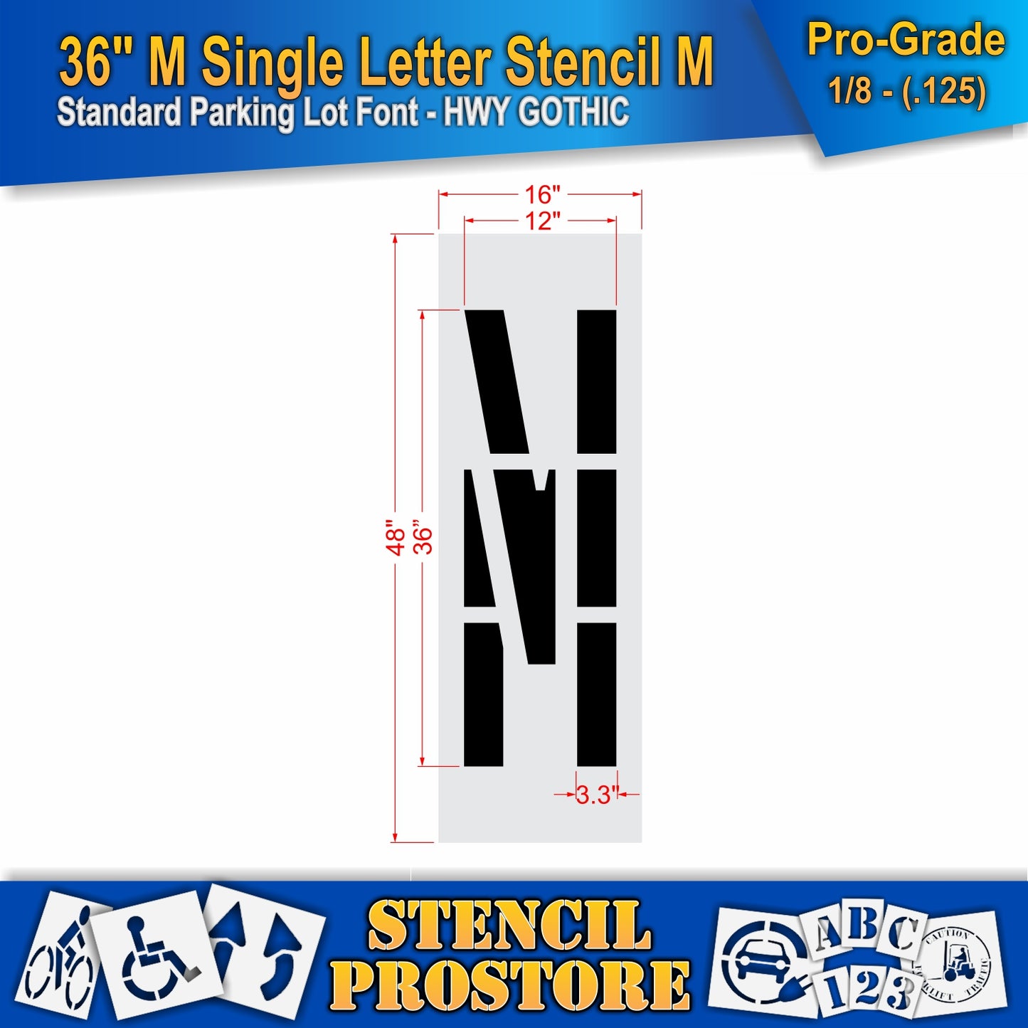 36" Medium Alphabet Kit Stencil