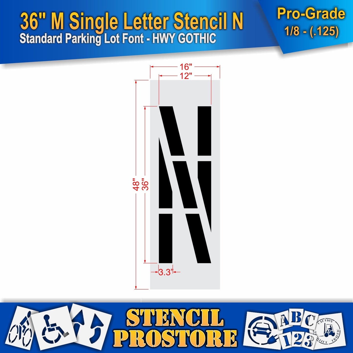 36" Medium Alphabet Kit Stencil
