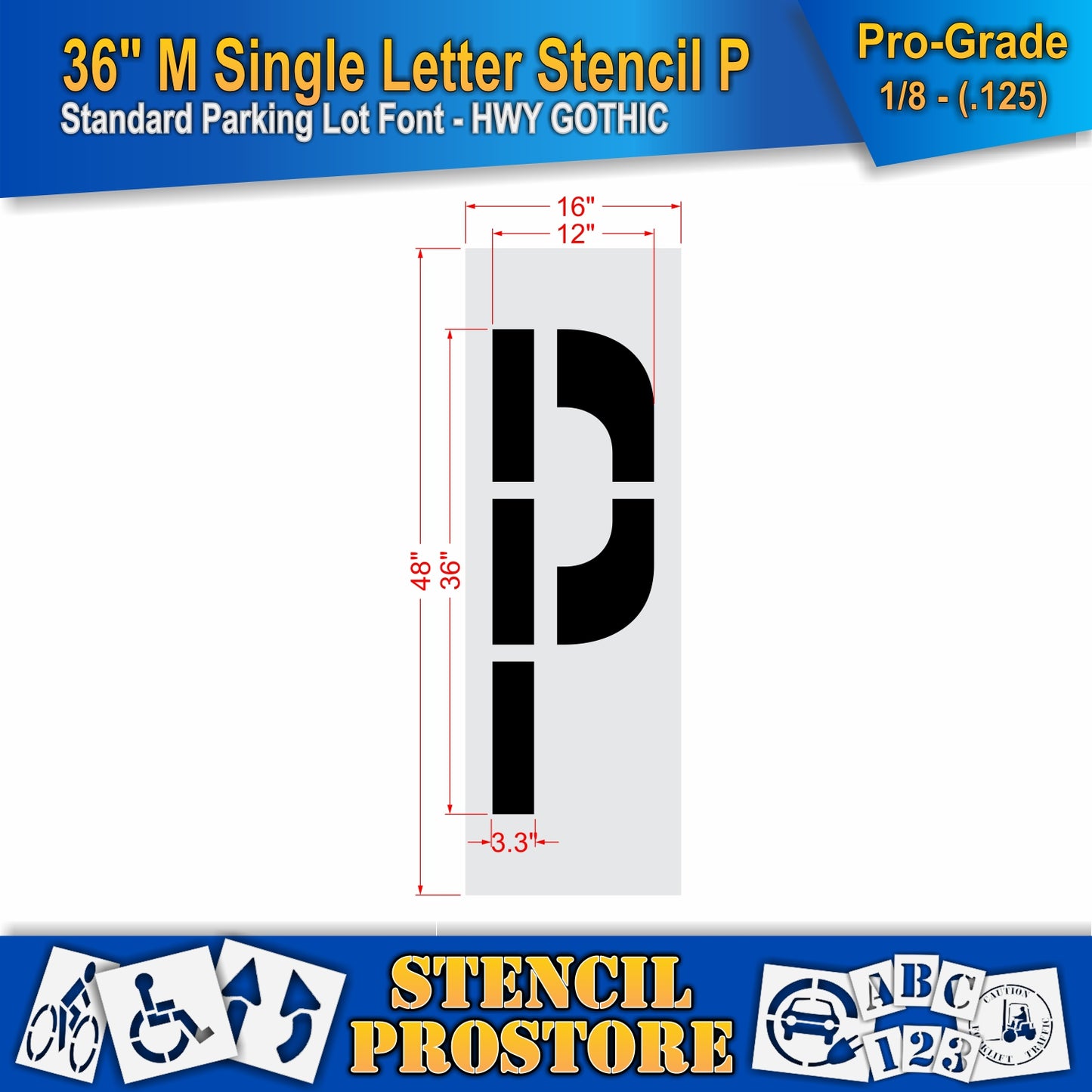 36" Medium Alphabet Kit Stencil