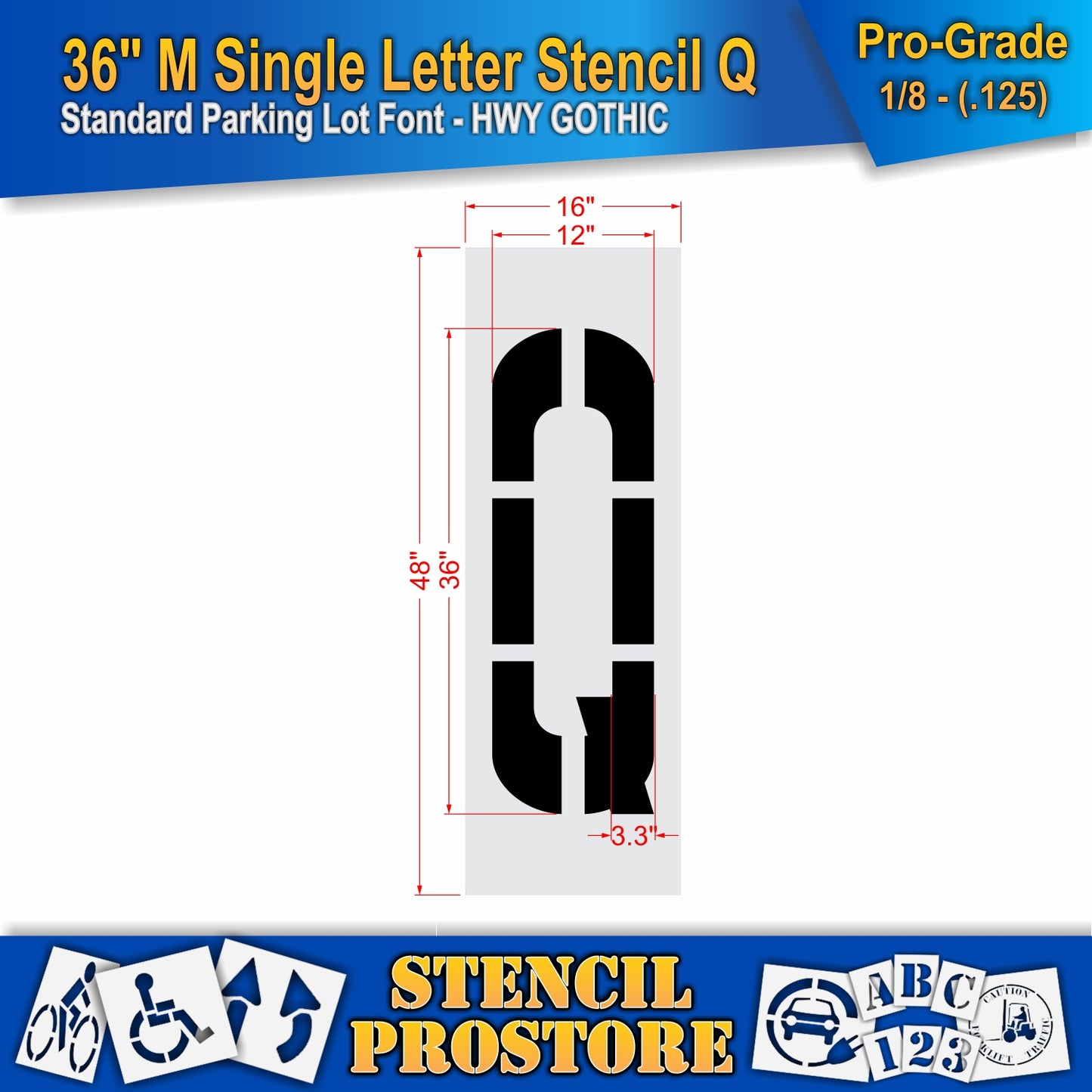 36" Medium Alphabet Kit Stencil