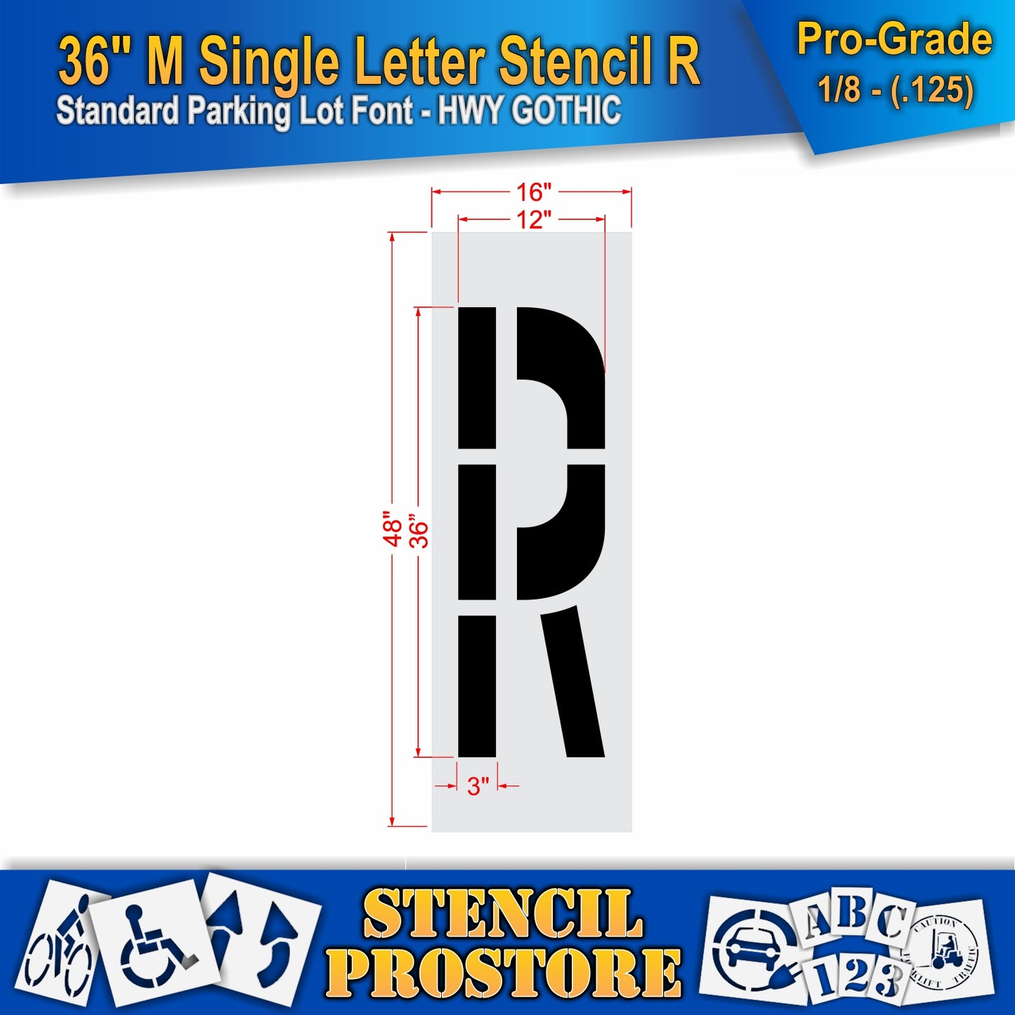 36" Medium Alphabet Kit Stencil