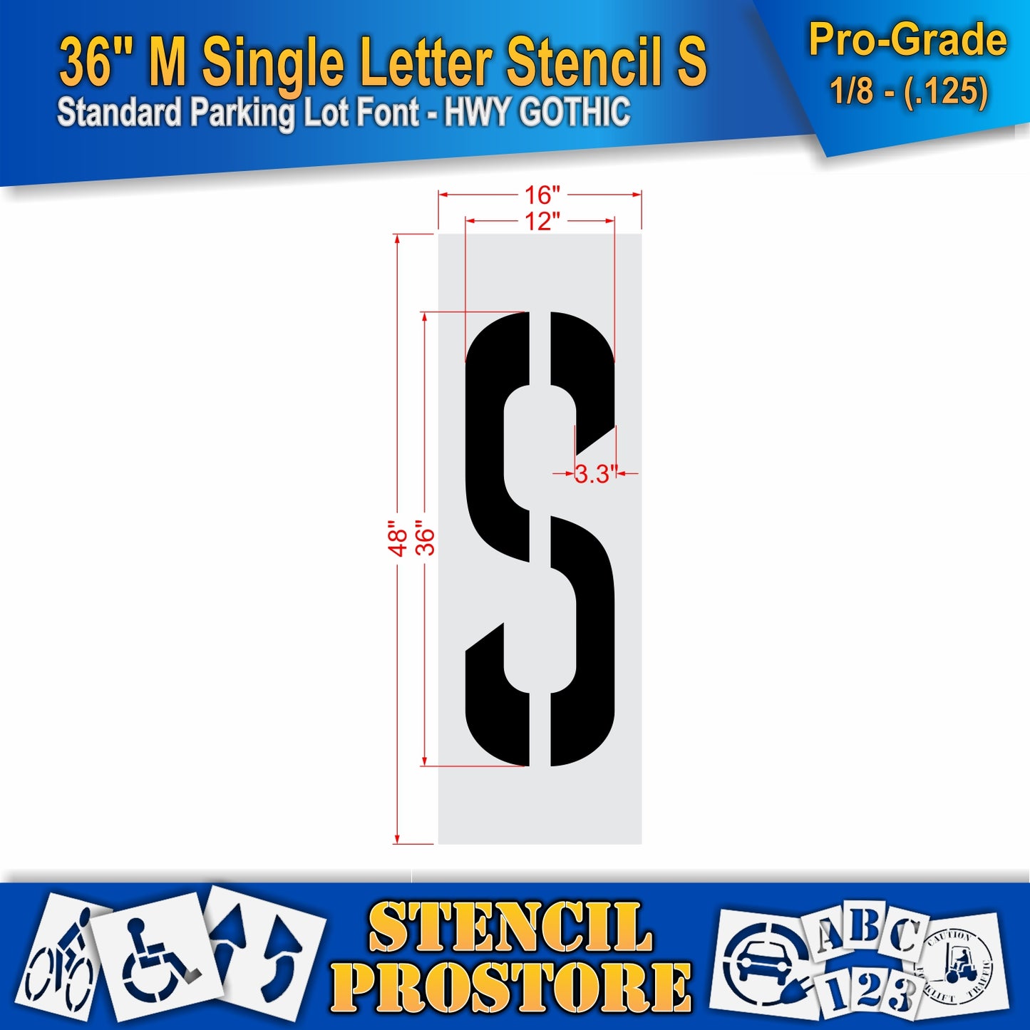 36" Medium Alphabet Kit Stencil