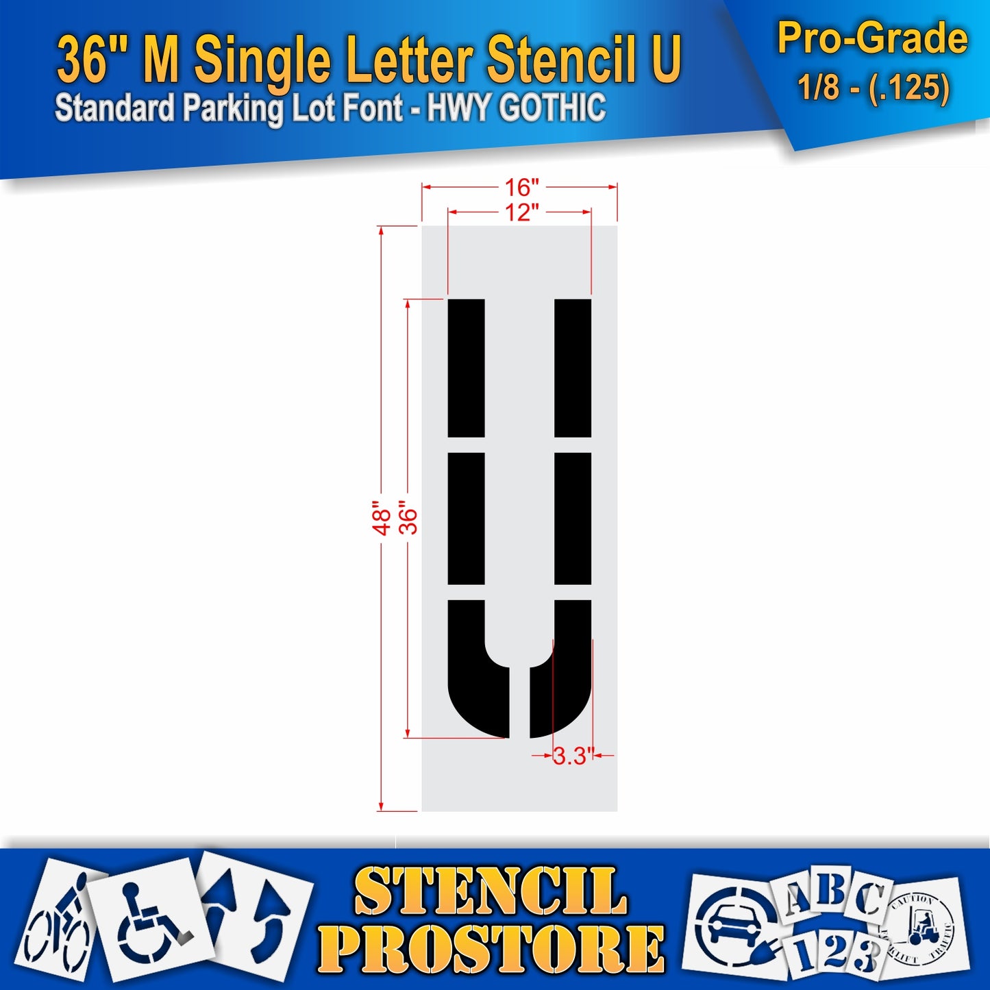 36" Medium Alphabet Kit Stencil