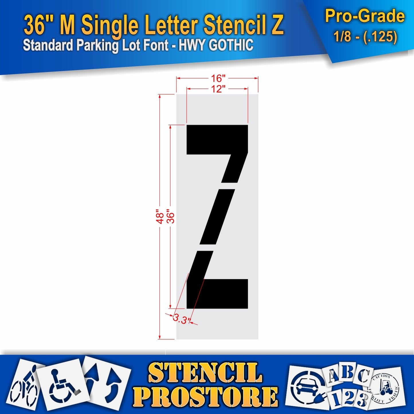 36" Medium Alphabet Kit Stencil