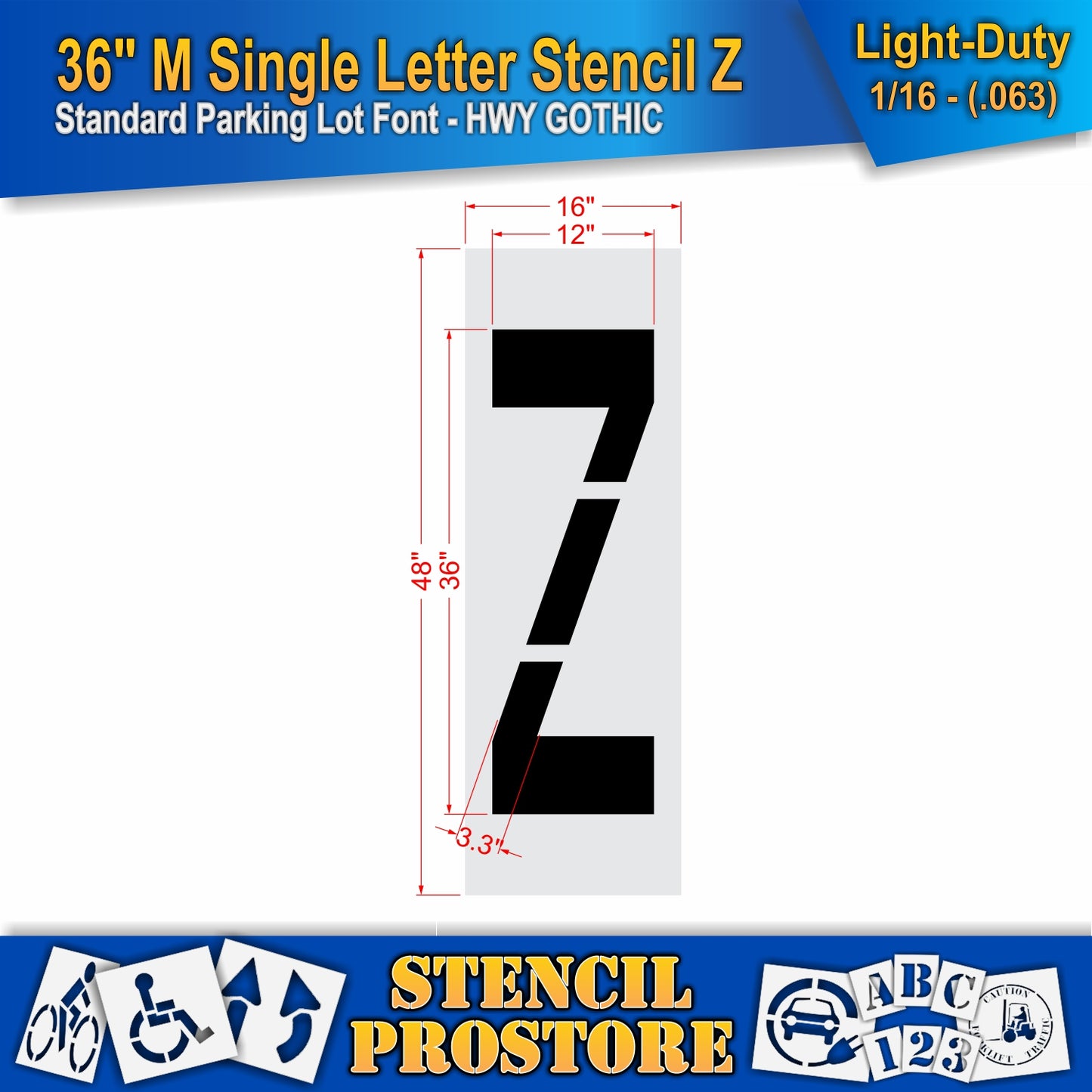 36" Medium Alphabet Kit Stencil