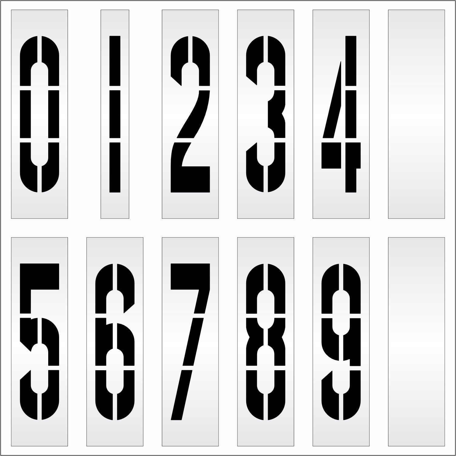 graphic image of 36" numbers full set 0-9 with 2 blanks