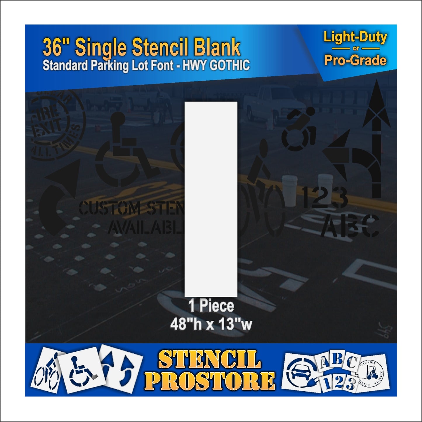graphic image of 48" stencil blank