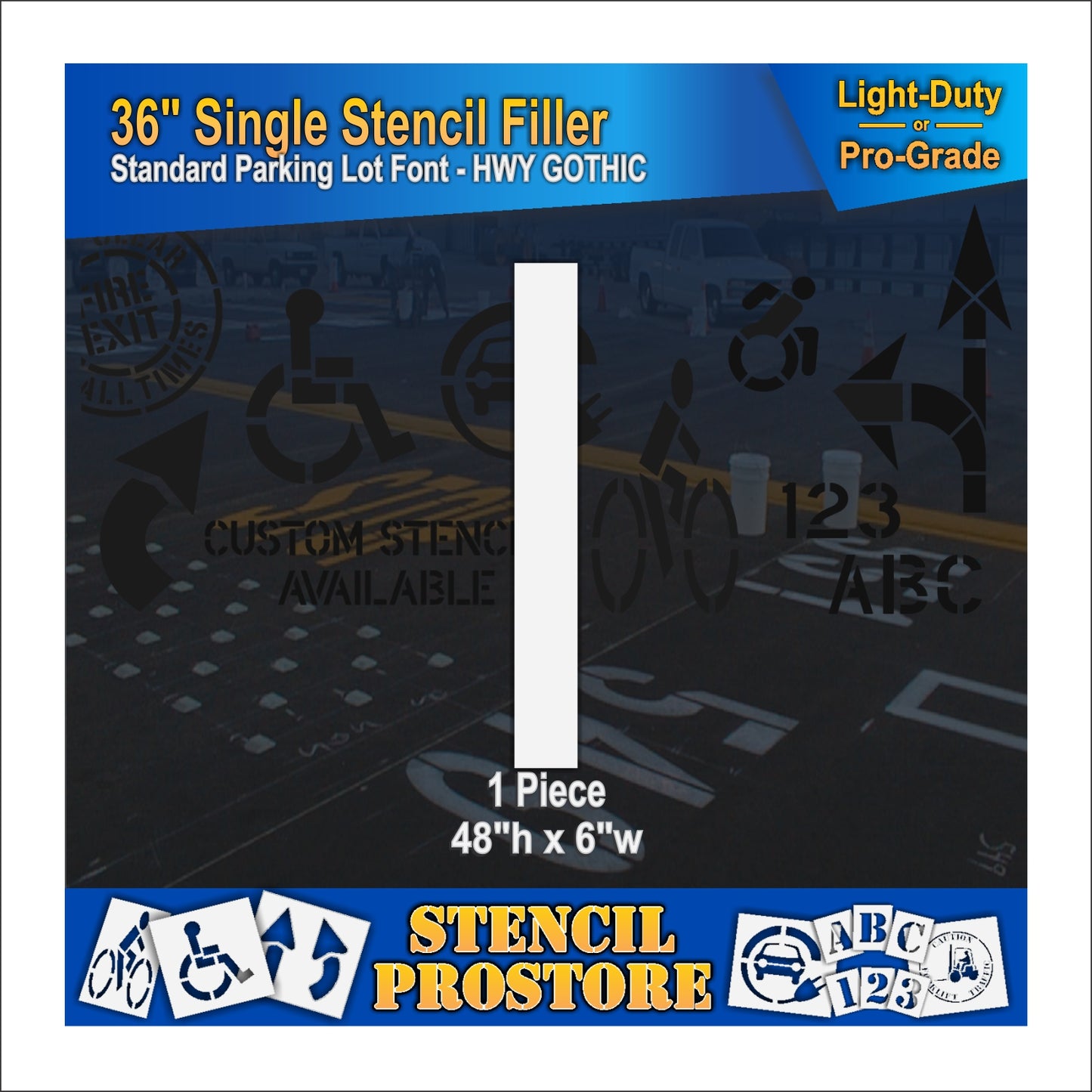 graphic image of 48" stencil filler