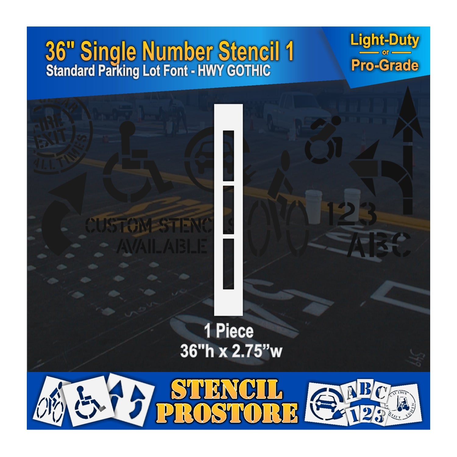 graphic image of 36" single number 1 stencil
