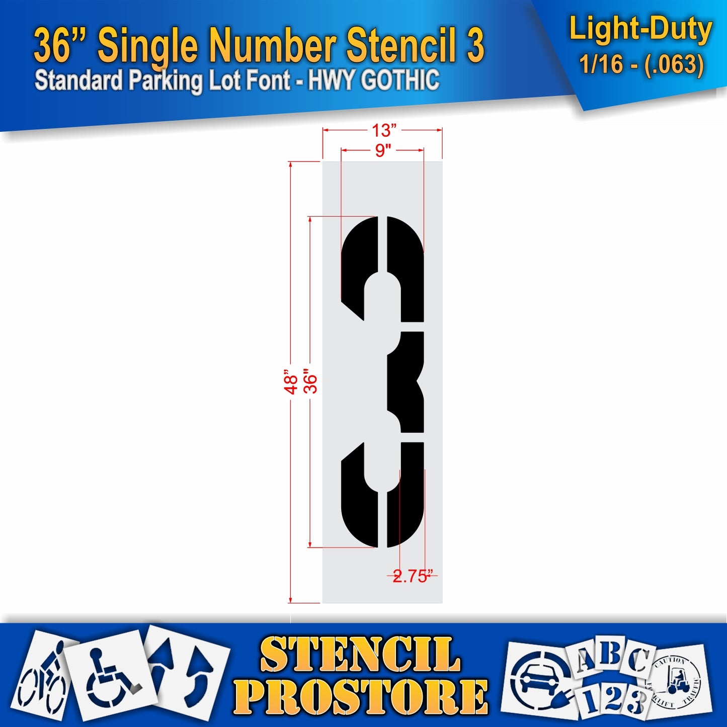 36" Number Kit Stencil