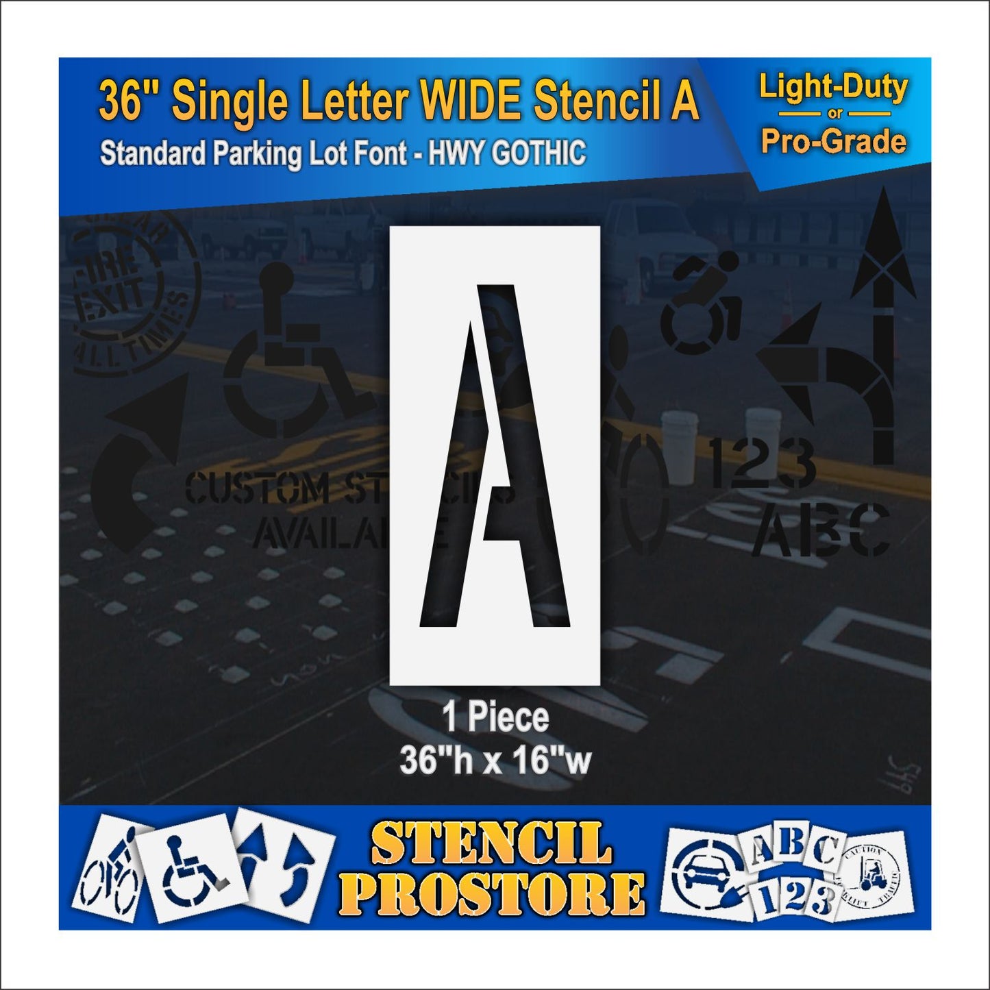 graphic image of 36" single letter A stencil