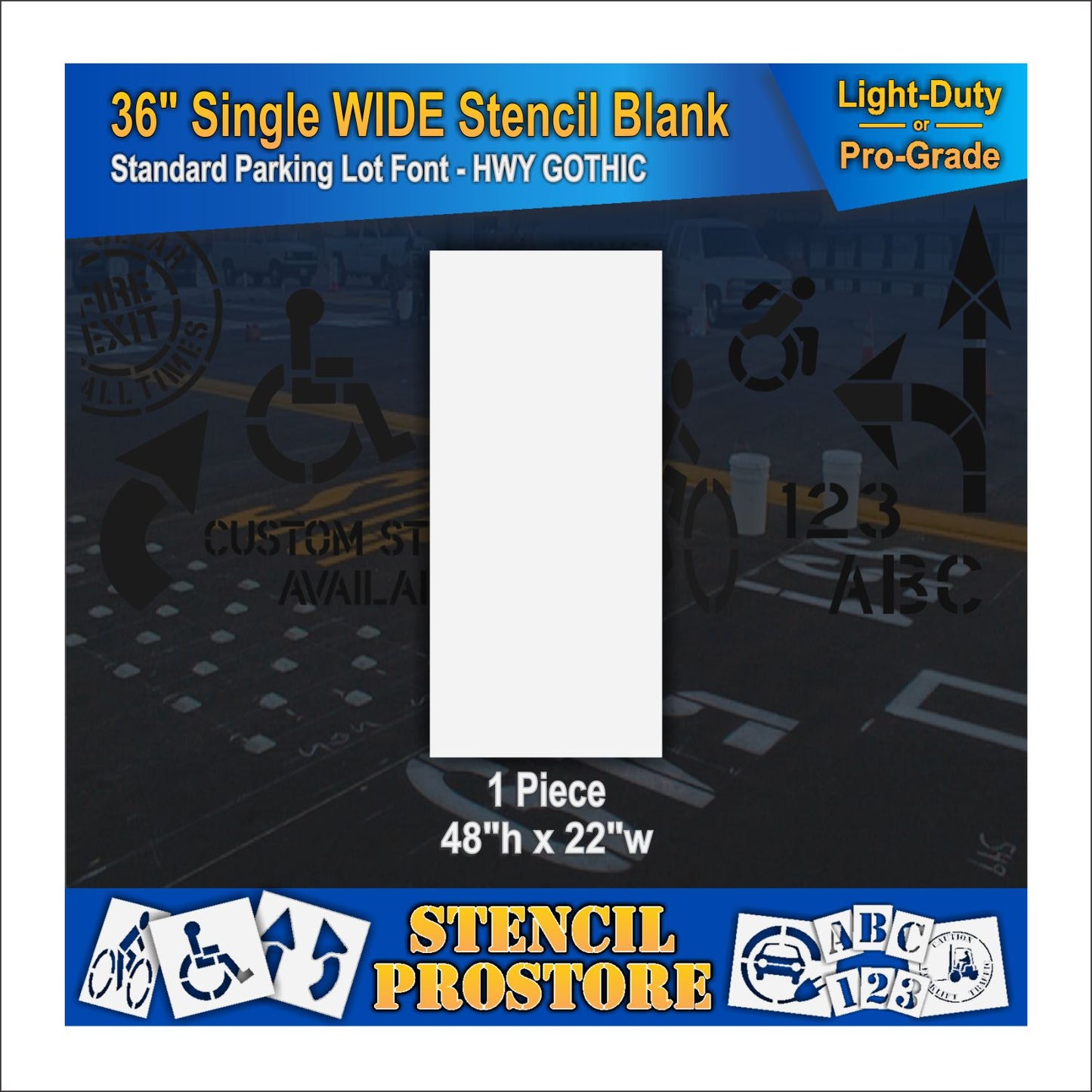 graphic image of 48" single wide stencil blank