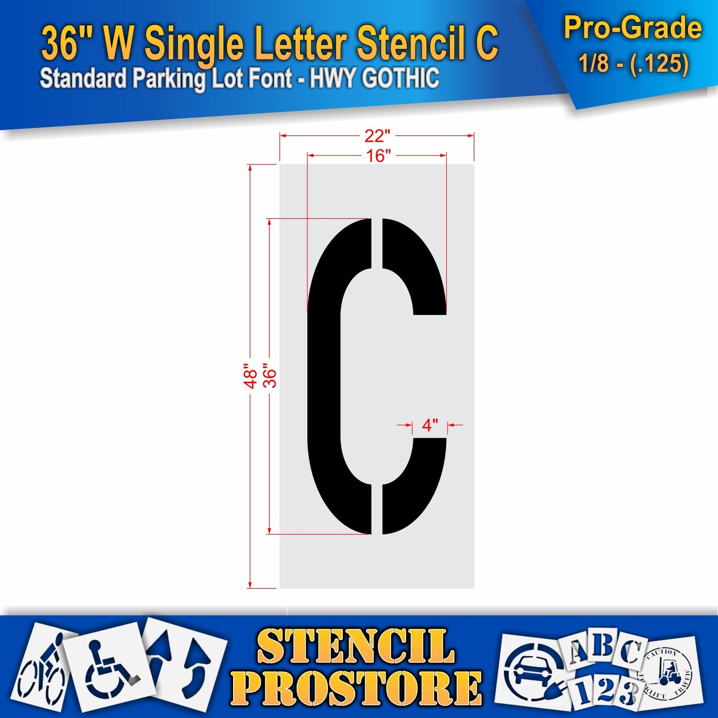 36" Wide Alphabet Kit Stencil