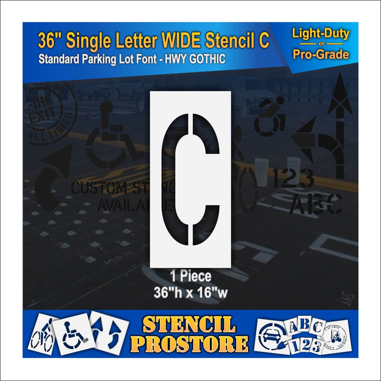 36" Wide Alphabet Kit Stencil