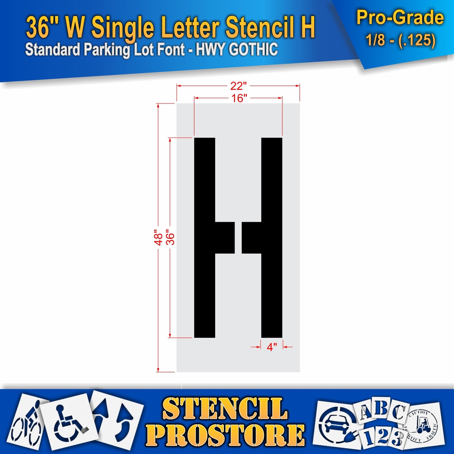 36" Wide Alphabet Kit Stencil
