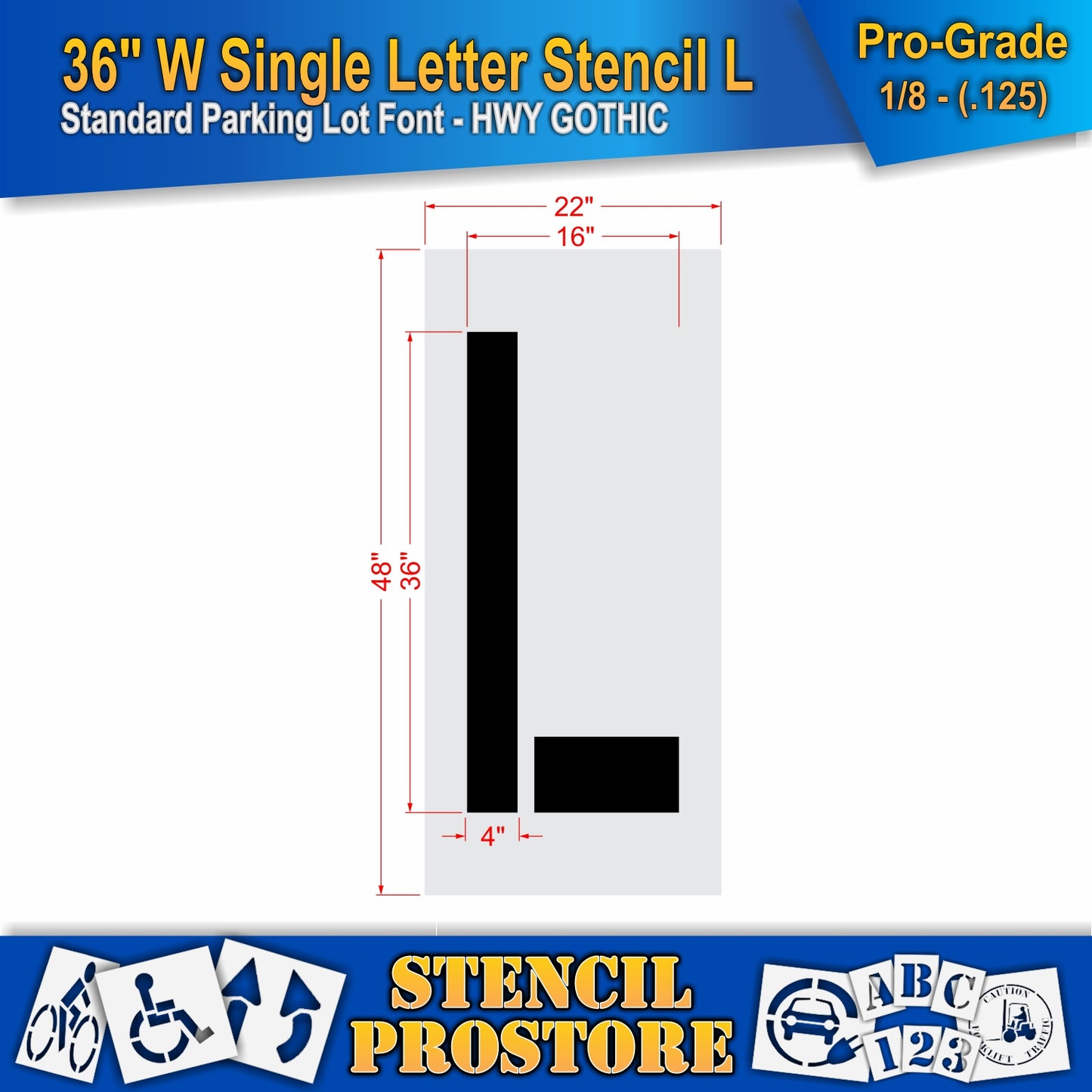 36" Wide Alphabet Kit Stencil