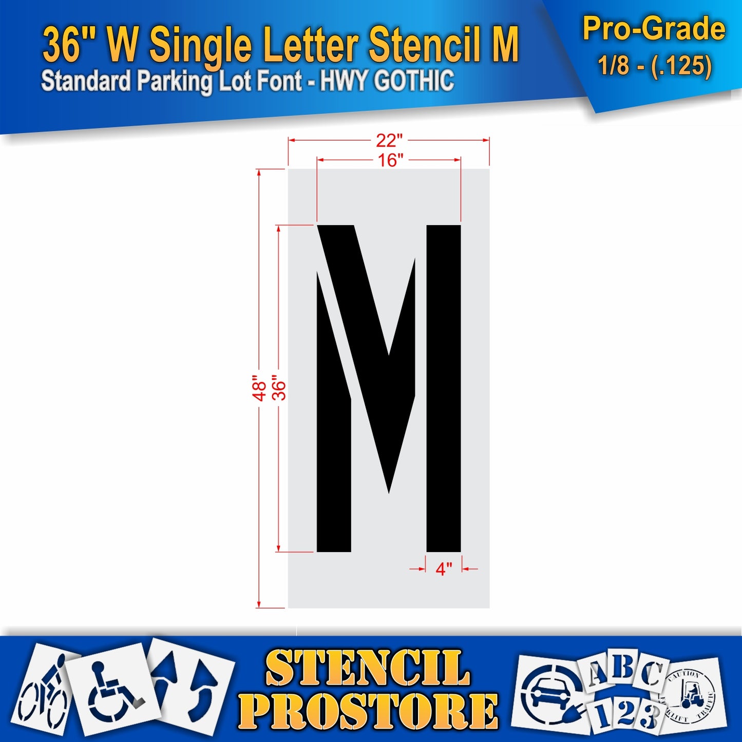 36" Wide Alphabet Kit Stencil