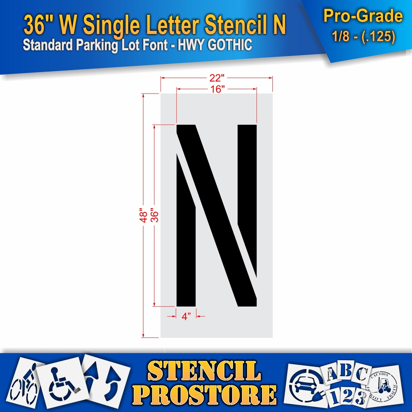 36" Wide Alphabet Kit Stencil