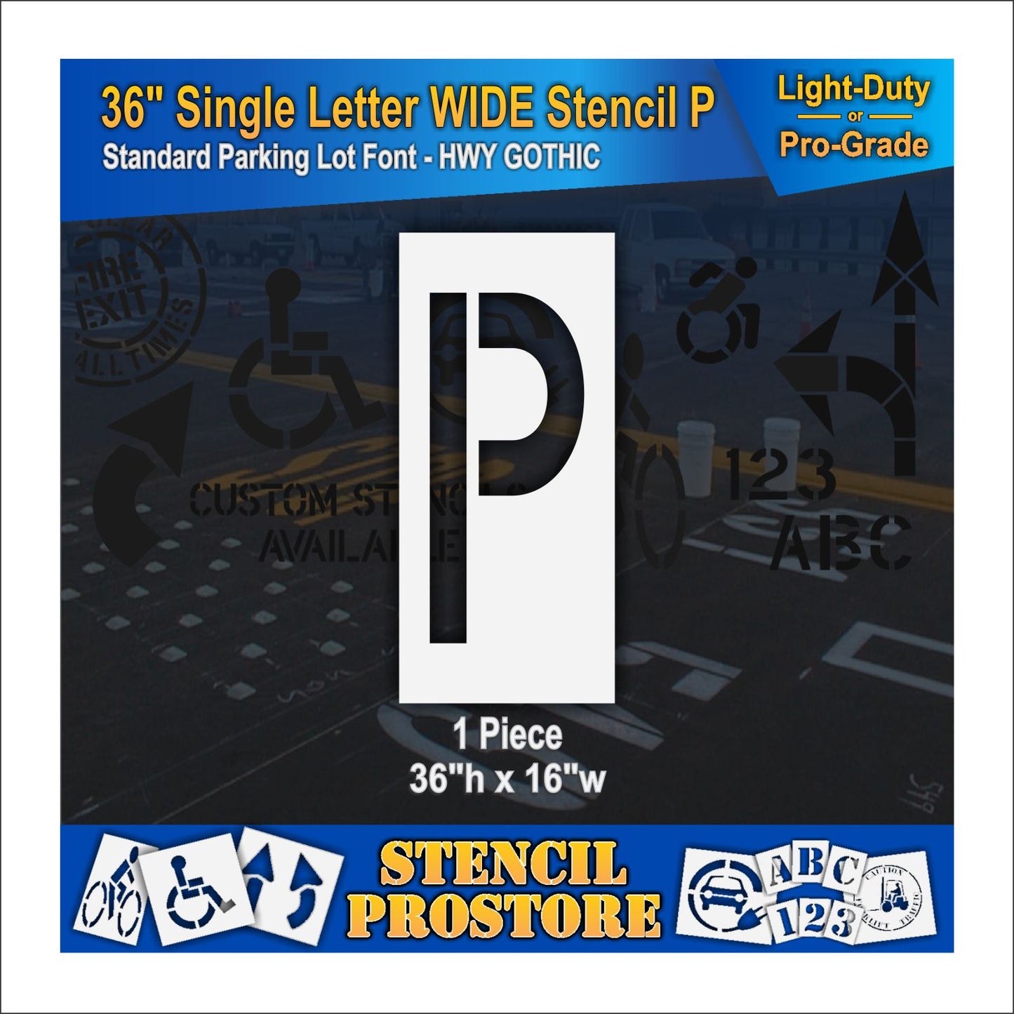 36" Wide Alphabet Kit Stencil