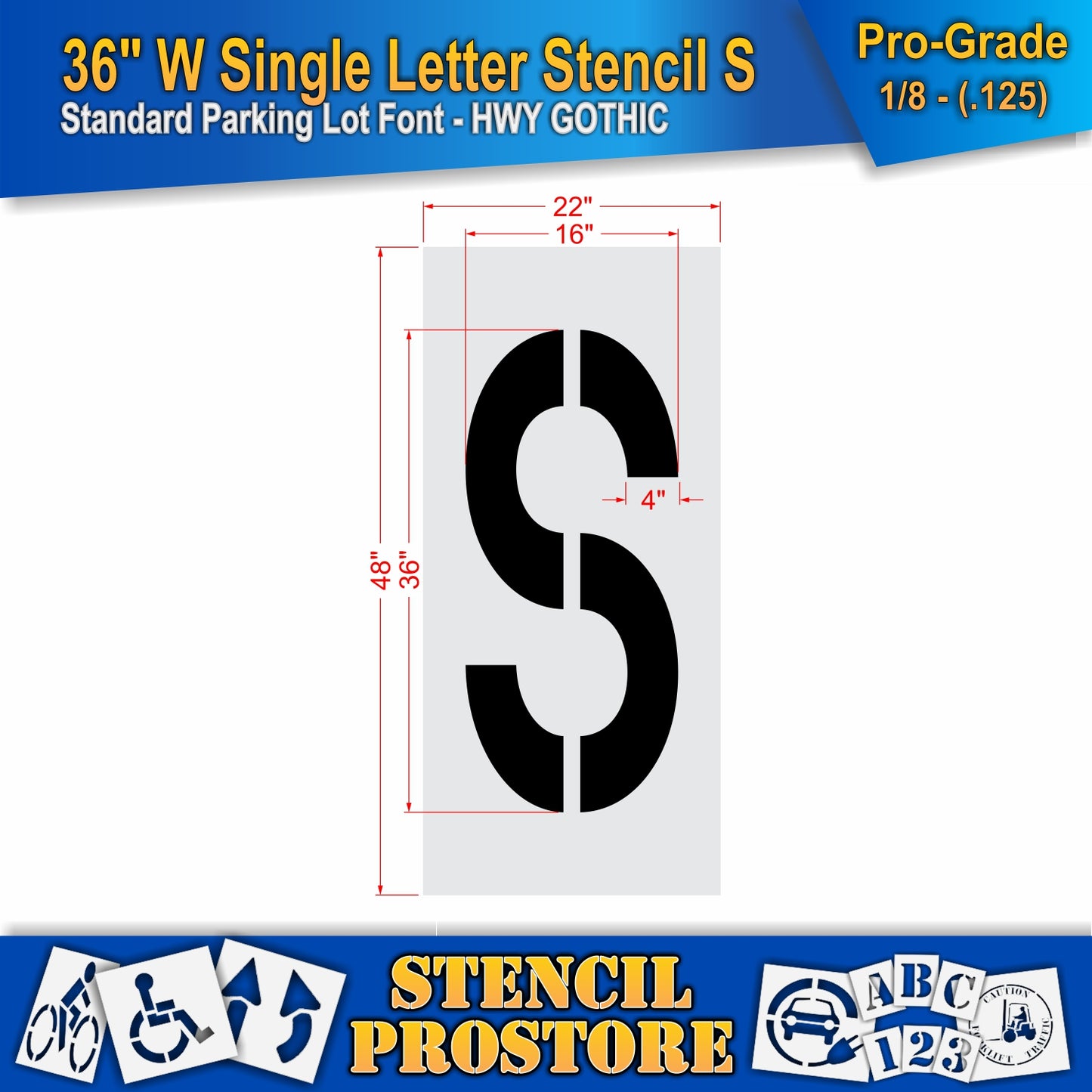 36" Wide Alphabet Kit Stencil