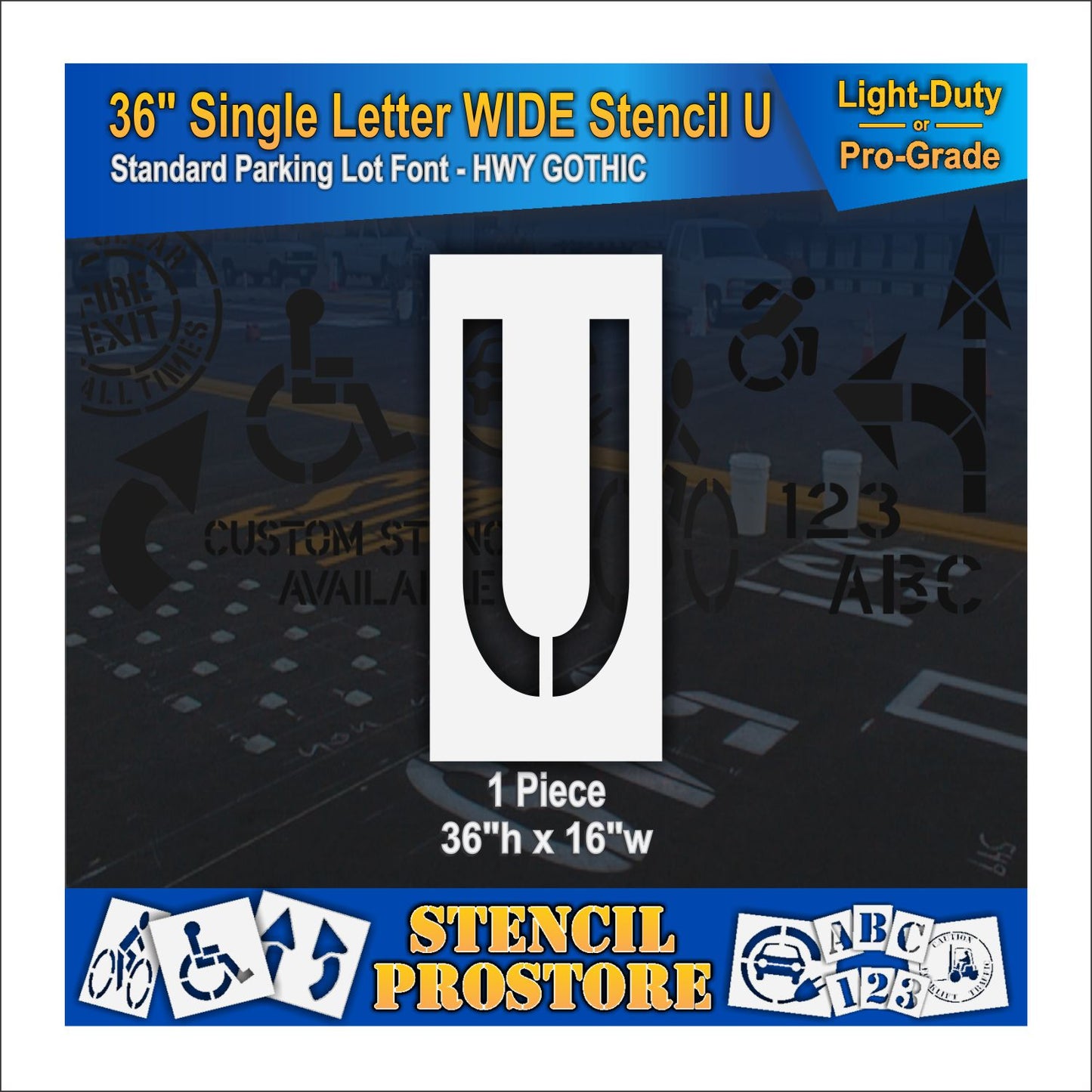 36" Wide Alphabet Kit Stencil