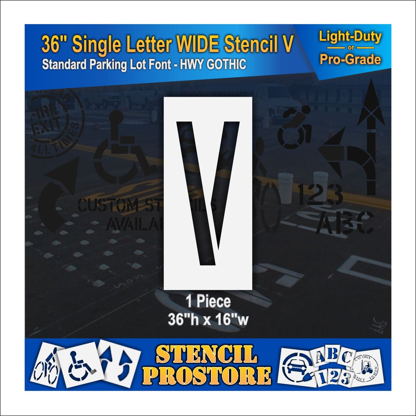 36" Wide Alphabet Kit Stencil