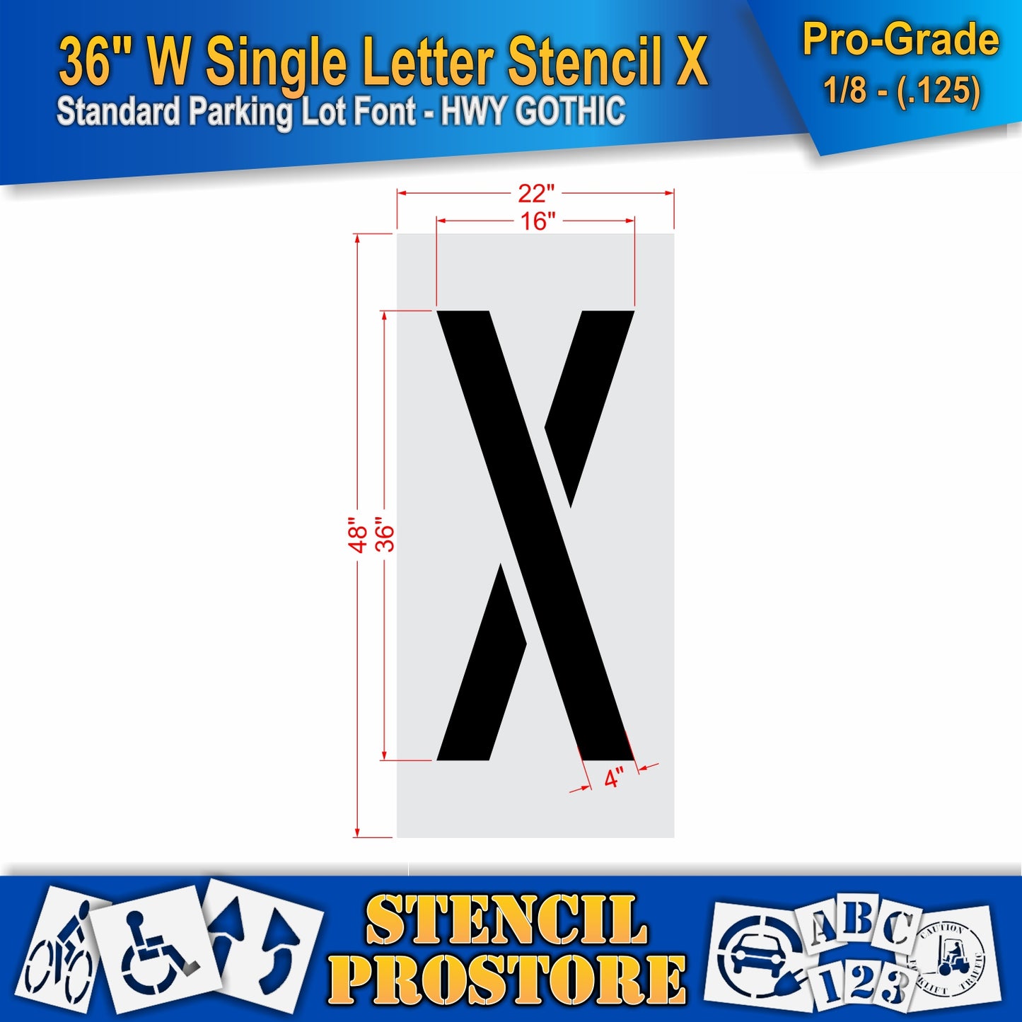 36" Wide Alphabet Kit Stencil