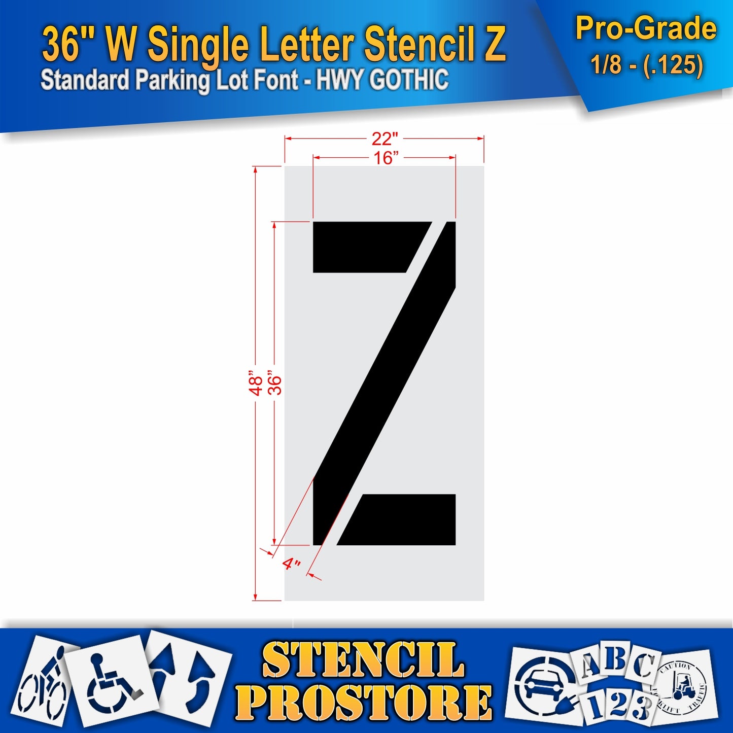 36" Wide Alphabet Kit Stencil